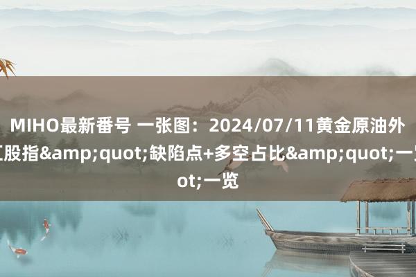 MIHO最新番号 一张图：2024/07/11黄金原油外汇股指&quot;缺陷点+多空占比&quot;一览