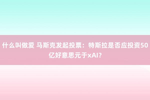 什么叫做爱 马斯克发起投票：特斯拉是否应投资50亿好意思元于xAI？