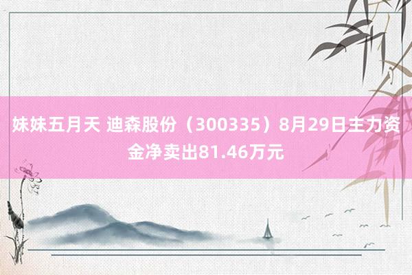 妹妹五月天 迪森股份（300335）8月29日主力资金净卖出81.46万元