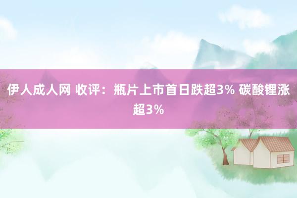 伊人成人网 收评：瓶片上市首日跌超3% 碳酸锂涨超3%