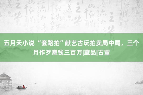 五月天小说 “套路拍”献艺古玩拍卖局中局，三个月作歹赚钱三百万|藏品|古董