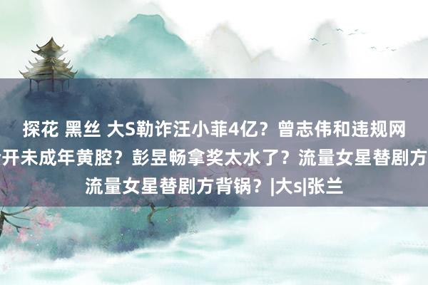 探花 黑丝 大S勒诈汪小菲4亿？曾志伟和违规网红突破？炎亚纶开未成年黄腔？彭昱畅拿奖太水了？流量女星替剧方背锅？|大s|张兰