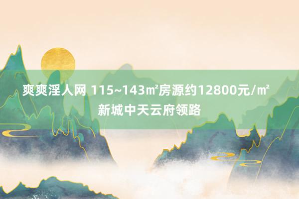 爽爽淫人网 115~143㎡房源约12800元/㎡  新城中天云府领路