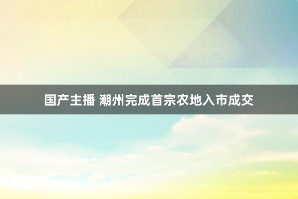 国产主播 潮州完成首宗农地入市成交