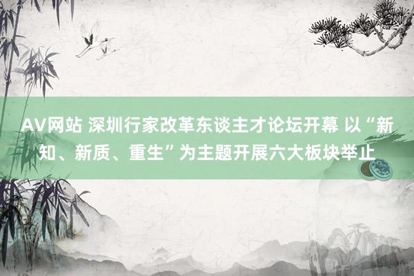 AV网站 深圳行家改革东谈主才论坛开幕 以“新知、新质、重生”为主题开展六大板块举止