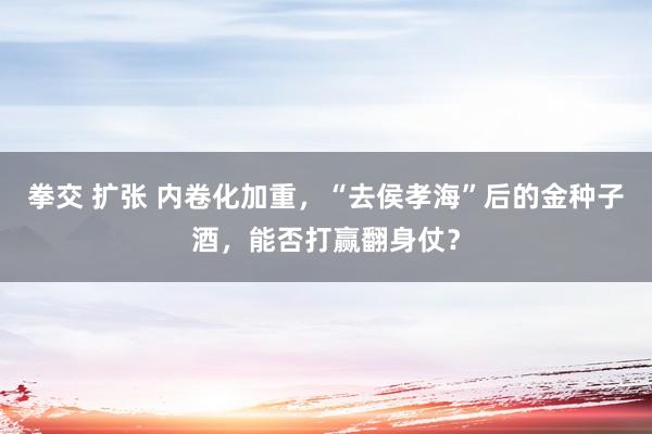 拳交 扩张 内卷化加重，“去侯孝海”后的金种子酒，能否打赢翻身仗？